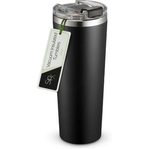 SIPX Triple-Insulated Tumblers - 22oz. Premium Modern Tumbler With Lid, insulated Cup Keeps Hot For 6 Hours, Stainless Steel Tumbler Made Of Sustainable Material, Coffee Travel Mug For Home & Office (21.1 Ounces, Black)