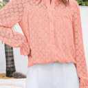 PRETTYGARDEN Women's Lace Long Sleeve Button Down Blouse (XXL)