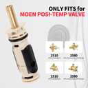 Upgrade 1222 Cartridge Replacement Kit with Removal Tool 104421 & Handle Adapter 116653 - Compatible with Moen Posi Temp Tub/Shower Faucets, Durable Brass Construction (Upgraded)