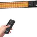 1500W Infrared Patio Heater, IP65 Waterproof Outdoor Electric Heater with Remote, 4 Heat Levels, 24H Timer, Memory Function, Fast Heating for Garage, Backyard, Black