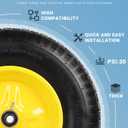 AR-PRO (2-PACK) 4.80/4.00-8" Tire and Wheel, 16" Pneumatic Tire Wheels with 3/4" Bearings and 3" Centered Hub for Wheelbarrow, Hand Truck, Garden Carts, Yard Wagon Dump Cart (Extra 5/8" Bearings)