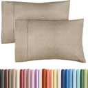 Queen Pillow Cases Set of 2 - Ultra Soft Hotel Quality Pillowcase Covers - Comfy, Cozy & Wrinkle Free - Shrinkage & Fade Resistant - Machine Washable Pillow Protectors - 2 Piece Set - Heathered Beige