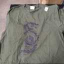 Martial Arts Red Chinese Firedrake T-Shirt Dragon Print Art T-Shirt. Size Youth Large Olive Green