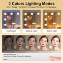 Hasipu Hollywood Vanity Mirror with Lights, 41" x 30" Makeup Mirror with 21 Dimmable LED Bulbs 3 Color Modes & Detachable, 5X Magnifying Glass, Touch Control, USB and Type-C, Tempered Glass