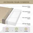 BPS 18 x 19 Inch Outdoor Chair Cushion Set of 2, Fade-Resistant and Water-Resistant Solution-Dyed Polyester Fabric Patio Chair Cushions with Straps for Outdoor/Indoor Dining Chairs