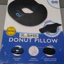 Everlasting Comfort Donut Pillow for Tailbone Pain Relief Ergonomic Seat Cushion - Hemorrhoid Pillow for Sitting- Ideal Memory Foam Coccyx Chair Cushion for Postpartum Pregnancy, Anti-Slip, Washable (Black)