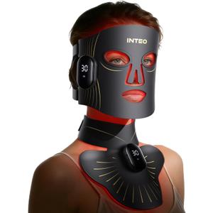 Red Light Therapy for Face and Neck, 4 Modes Cordless Face Mask Light Therapy with Neck Masks, 850nm Infrared & Red Light Mask, 2000mAh Rechargeable Light Therapy Skin Care at Home (680 Beads)