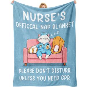 Nurse Gifts Blanket, Nurse Gifts for Women Men Funny, Nurses Practitioner Gift for Women, Labor and Delivery Nurses Gift Ideal for Nurses Week Birthday Present, Fleece Throw Blanket 60x50