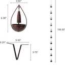 Glitzhome 8.5 FT Rain Chains, Faux Copper Bowl and Bell Rain Chains for Gutters with 10 Cups, Adjustable Rain Catcher Chain with V-Shaped Gutter