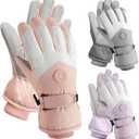 3 Pairs Winter Ski Snow Gloves Men Women Waterproof Touchscreen Snowboarding Gloves Warm Winter Snowmobile Glove
