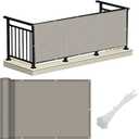 LOVE STORY Balcony Privacy Screen, 3'x16' Deck Shield Screen Fence Cover,UV Protection and Weather-Resistant,3 FT Height for Deck, Patio, Backyard, Outdoor Pool, Porch, Railing, Beige-Grey