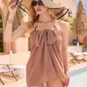 Sarong Wraps for Women, Cover Up for Swimwear Bathing Suit Swim Skirt Swimsuit Coverup Shorts Beach Vacation Clothes Coffee (Brown)