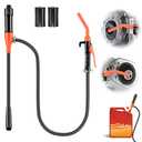 Kiweoci Cordless Electric Fuel Transfer Pump, 3GPM Portable Fluid Transfer Siphon Pump with Oil Pipeline, Battery Gas Pumps with Adjustable Flow Control Nozzle (Orange)