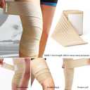 Elastic Knee Support Bandage, Knee Compression Strap, Ankle Support Brace/Adjustable Calf CompressionStrap/Knee Elbow Wrist Bands for Men and Women (Beige,180cm)
