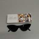 livho Retro Vintage Narrow Cat Eye Sunglasses for Women Clout Goggles Plastic Frame (Black Grey)