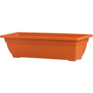 Rectangle Planter Box, 24 Inch Indoor/Outdoor Rectangular Planter, Durable UV Resistant, 4 Gallon Plastic Window Box Trough, Use for Herbs, Succulents, Vegetables (Terracotta)