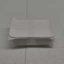 Foraineam 8 Pieces Rectangular Plates 8 Inch Porcelain Platters, Dessert, Appetizer, Salad Plates White Serving Trays