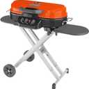 Coleman RoadTrip 225 Portable Stand-Up Propane Grill, Gas Grill with Push-Button Starter, Folding Legs & Wheels, Side Table, & 11,000 BTUs of Power for Camping, Tailgating, Grilling & More