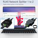 LIEZHUA Gigabit Ethernet Splitter 1 to 2 - Network Splitter with USB Power Cable, RJ45 Internet Adapter 1000Mbps High Speed for Cat 5/5e/6/7/8 Cable [2 Devices Networked Simultaneously]