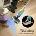 Shark VACMOP Reveal NEW Cordless Hard Floor Cleaner, Vacuum & Spray Mop, Powerful Suction, Lightweight, Illumination Light, Includes 4 Disposable Pads, 12oz Pet Multi-Surface Cleaning Solution, VM401