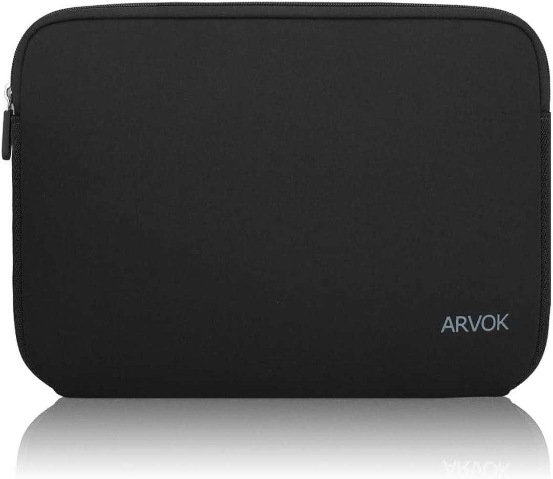 Arvok 11 11.6 12 Inch Laptop Sleeve Case for MacBook Air 12, Water-Resistant Neoprene Notebook Computer Tablet Sleeve, Carrying Bag Cover for Chromebook/HP/Dell/Lenovo/Asus/Acer, Black