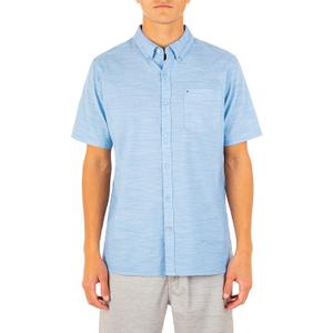 Hurley Men's One and Only Textured Short Sleeve Button Up (Blue Ox), XL 