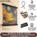 DACRI HOME 42-in Magnetic Poster Hanger Frame, Teak, Strong Magnets, Black