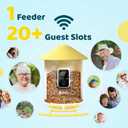 NETVUE by Birdfy Smart Bird Feeder with 2K AI Camera Solar Powered, 3MP Wireless Wildbird Watching, Live Stream & Night Vision, Auto-Capture & Notify, Collection & Cloud Storage (AI by Subscription) (Yellow)