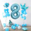 Pearlescent Blue Number 9 Balloon 40 Inch, 9 Balloon Number, 9th Birthday Decorations, Pearlescent Blue Party Supplies for Boys Girls