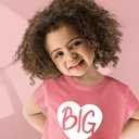Big Sister Shirt Heart Big Sister Announcement Shirt Toddler Girl Promoted Outfit Baby Girls tee (Pink)