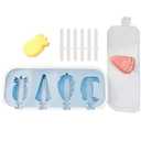 Silicone Popsicle Mold with 4 Shapes: Pineapple Watermelon Strawberry & Bird with 1 Lid & 6 Sticks Reusable Ice Cream & Cakesicle Moulds Homemade Ice Cream Popsicle Maker Set Kulfi Treats , 3 Pack