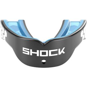 Shock Doctor Mouth Guard Football, Sports Mouth Guard with Convertible Helmet Strap (Adult, Carbon)