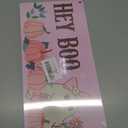 Halloween Wood Door Sign, Pink Halloween Ghost Decor for Home Porch Patio Front Door Hey Boo Wall Hanging Sign Decorations