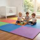 FlooringInc Baby Play Mat for Floor, Extra Large 2'x2' Foam Floor Tiles for Kids, Soft Interlocking Puzzle Mat, 1/2 Inch Thick, Non-Toxic EVA (Rainbow, 24 Tile Pack)