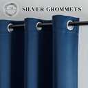 IGEMAEVE Blackout Curtains 90 Inch Length 2 Panels Set, Black Out Curtains for Bedroom 90 Inch Long, Grommet Energy Saving Room Darkening Drapes for Living Room Window Navy Blue(W52 x L90)