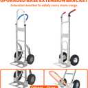 Aluminum Hand Truck Dolly Cart with 10" Pneumatic Tire,Hand Trucks Heavy Duty 600 LBS Capacity,Platform Hand Cart for Transport & Moving in Warehouse, Home, Supermarket