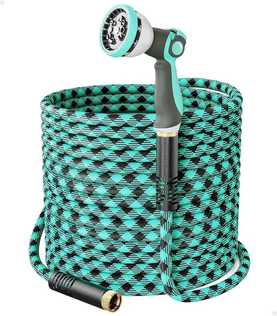 WELLUCK 50 FT Garden Hose - Ultra-Strong 3750D, Flexible Water Hose, Lightweight Non-Expanding hose with 10 Function Sprayer, Leak proof, Pressure Resistant for Yard, Outdoor
