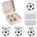 6-Pack Soccer Portable Jewelry Box for Team Travel White Sport Jewelry Case Bulk Gifts for Soccer Team Athletes & Sports Enthusiasts Christmas Events & Milestones