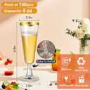 SUREHOME Champagne Flutes Plastic Champagne Glasses Disposable 100 Pack Gold Rim Mimosa Glasses Acrylic Wedding Toasting Cocktail Cups for Graduation Easter Birthday Party Supplies 2026 Decorations