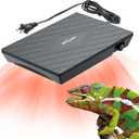 REPTI ZOO Reptile Heat Panel Adjustable Temperature Reptile Heating Plate, Non-Light Heating Solution with Expanded Heating Range for Hermit crabs/Leopard geckos/Turtles/Snakes/Bearded dragons/Lizards