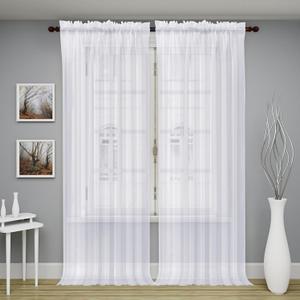 Oakias White Sheer Curtains 84 Inches Long 2 Panels Set  54" W x 84" L Window Sheer Curtains  Rod Pocket Voile Curtains for Living Room & Bedroom  Lightweight Sheer Drapes for Indoors & Outdoors