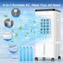 Portable Air Conditioners, Room Air Conditioners, Cooling Up to 20H, Swamp Cooler with 4 Ice Pack, Ac Unit with Timer, 3 Speeds, 120Swing Swamp Cooler for Room Kitchen Bedroom Garage Pets