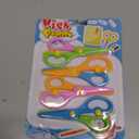 LOVESTOWN Toddler Safety Scissors, 4 PCS Blunt Tip Scissor Preschool Training Art Supplies for Kids, Anti-Pinch Design, Child Hand Eye Coordination Development, Playdough Tools Crafts Essentials (Blue,Orange,Pink,Green)