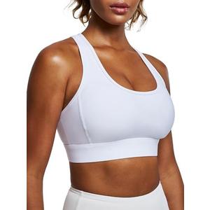 Heathyoga High Impact Sports Bras for Women High Support Adjustable Straps Racerback Sports Bra with Padding Workout Bras, XXL, White Heathyoga High Impact Sports Bras for Women High Support Adjustable Straps Racerback Sports Bra with Padding Workout Bras, XXL, White