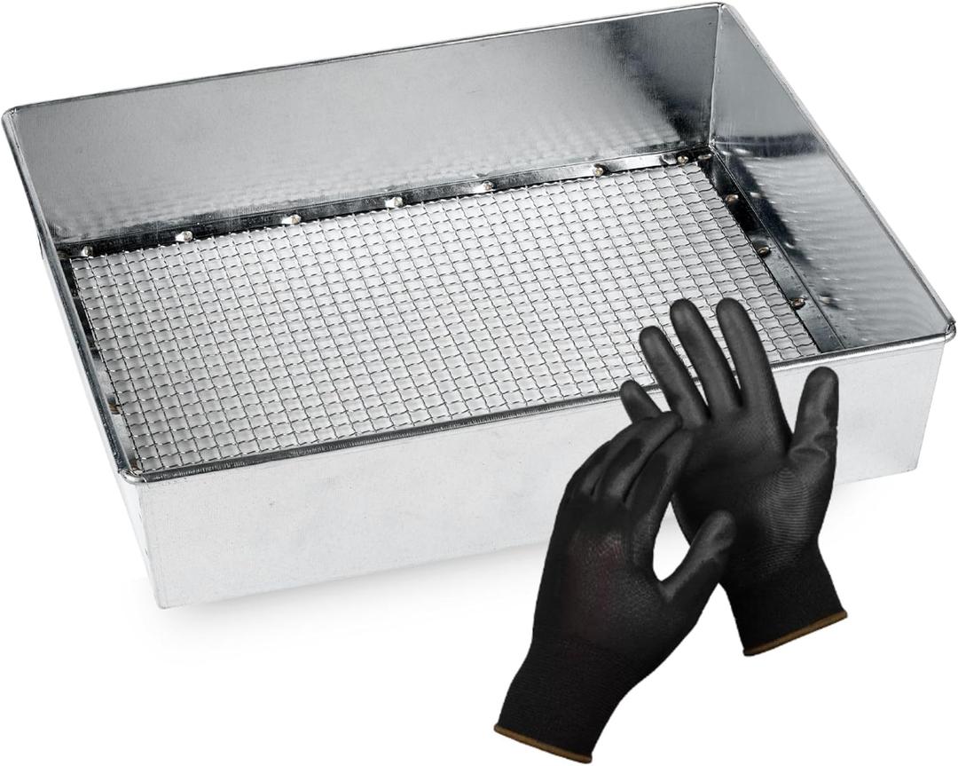 Trapping Soil Sifter, Standard Size (12 x 10 inches) with 1/4-inch Mesh, Garden Sieve for Dirt, Sand, Rocks, and Compost