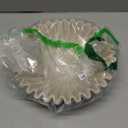 Large Modern Decorative Ruffle Bowl for Home Decor Fruit Bowl Organic Catch All Key Kitchen Entryway Shelf Coffee Table,Artificial Stone Beige