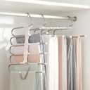2 x Pants Hangers Space Saving 5 Tier - 2 Pack Closet Organizers and Storage Closet Organizer,Anti-Slip Design,Closet Organizers and Storage for Pants Jeans Skirts Scarf Legging