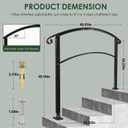 Handrails for Outdoor Steps, 4 Step Stair Handrail & Indoor Stair Railing Fits 3 or 4 Steps Stair Railing, Transitional Porch Railings for Seniors