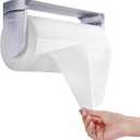 simpletome ONE Hand Tear Paper Towel Holder Under Cabinet Adhesive or Drilling Installation Aluminum Alloy + ABS (Pearl Chrome Silver)