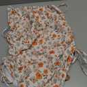 Zando One Piece Swimsuit Women Tummy Control Bathing Suits Cheeky High Cut One Piece Swimsuits Swimwear Tie Side (10-12, Orange Print)